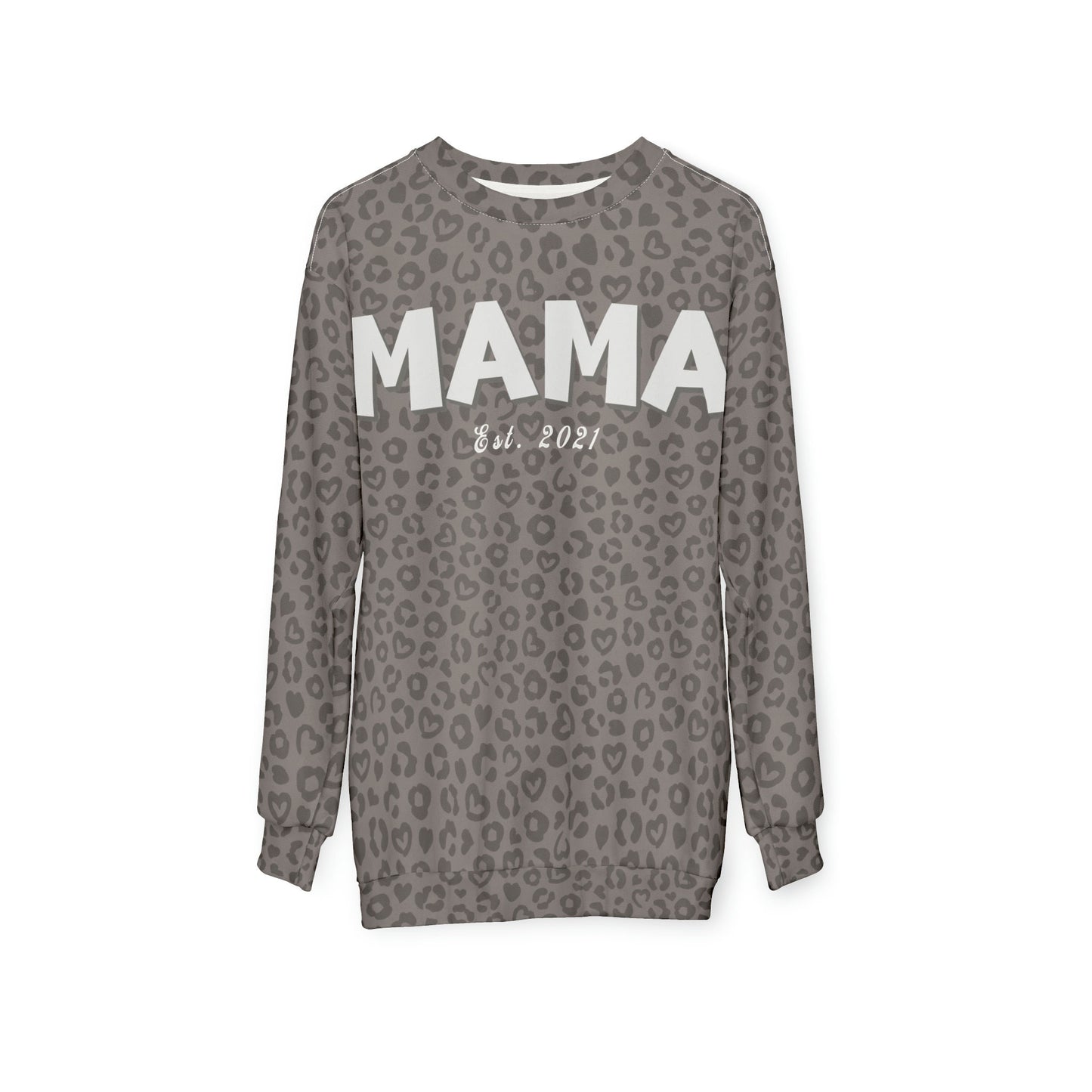 Custom Plus size Mama, Personalized Mama Children Name on Sleeve, Mama Sweatshirt, Leopard print Gigi, Aunt,Auntee ,Gift for Mom,Grandmother