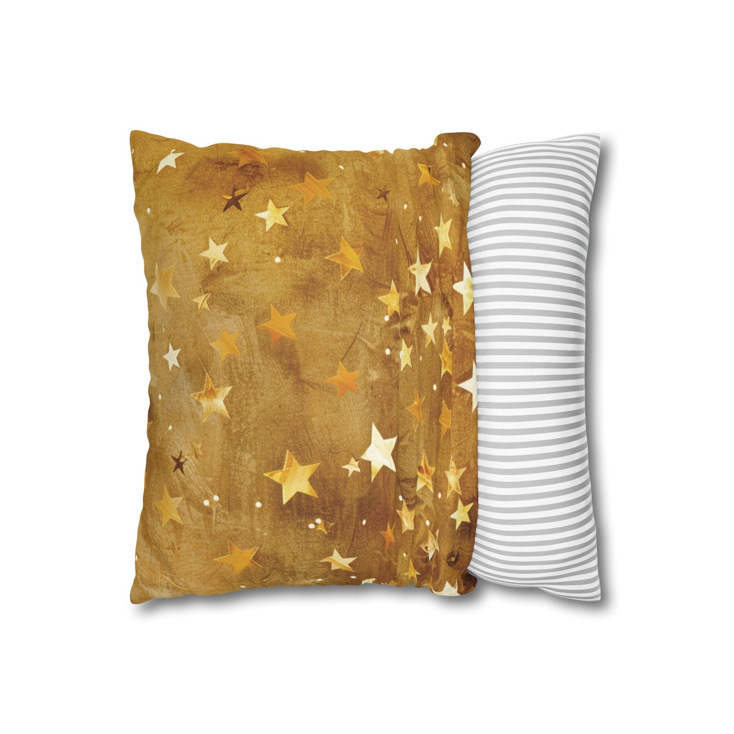 Black Nutcracker Christmas Pillowcase, Gold Star flip Side, Square Pillow Cover, African American Nutcracker