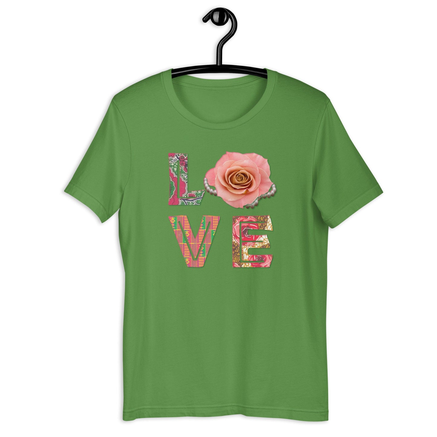 Afrocentric gift for her,Love Rose pink pearls Women’s basic organic t-shirt,