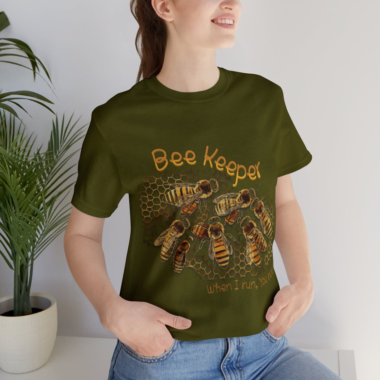 Funny Bee Keeper tee, If You Run I Run, Honey Bee Shirt, Gift for Bee Lovers, Beekeeping Top