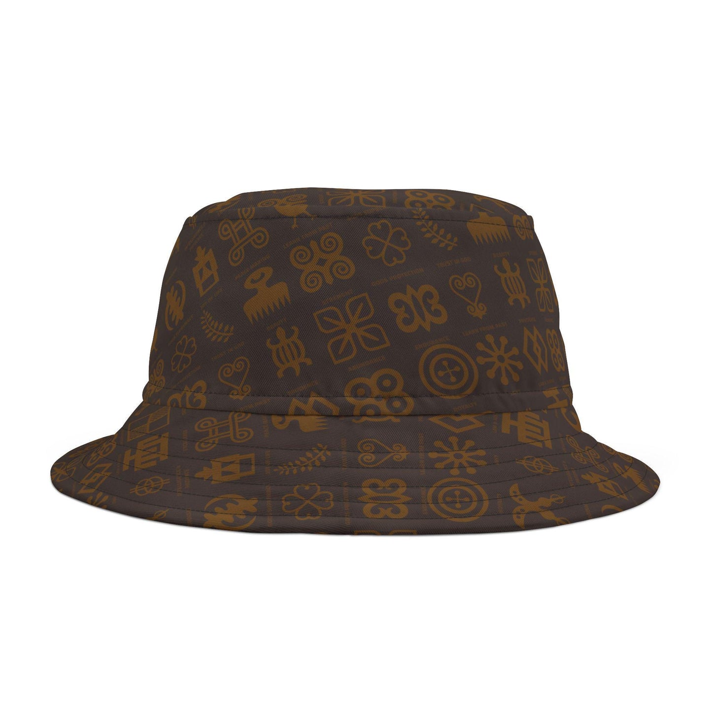 Adinkra Bucket Hat - African Print Headwear, Kente Cloth Cap, Ethnic Print Sun Hat, Tribal Print Fisherman Hat, Cultural Festival Headgear