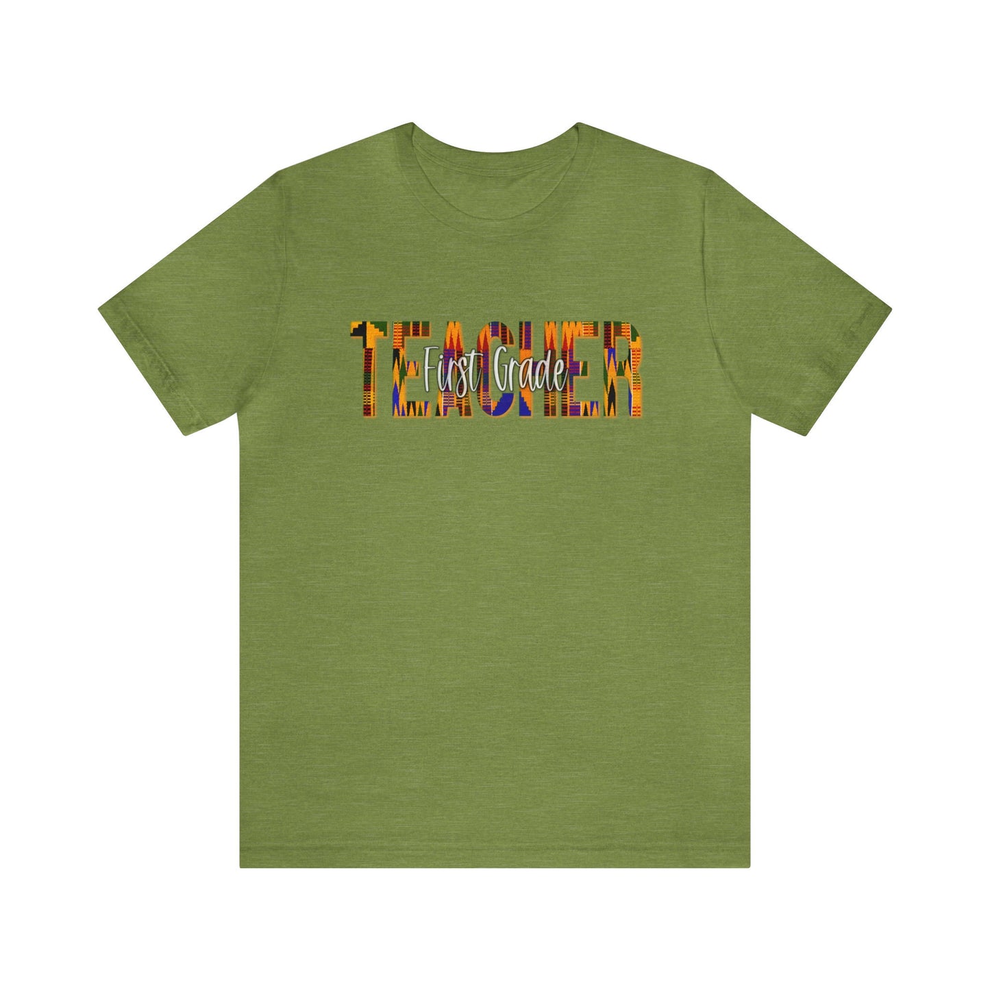 Teacher First Grade , Kente shirt design , Gift for Teacher, Unisex Jersey Short Sleeve Tee
