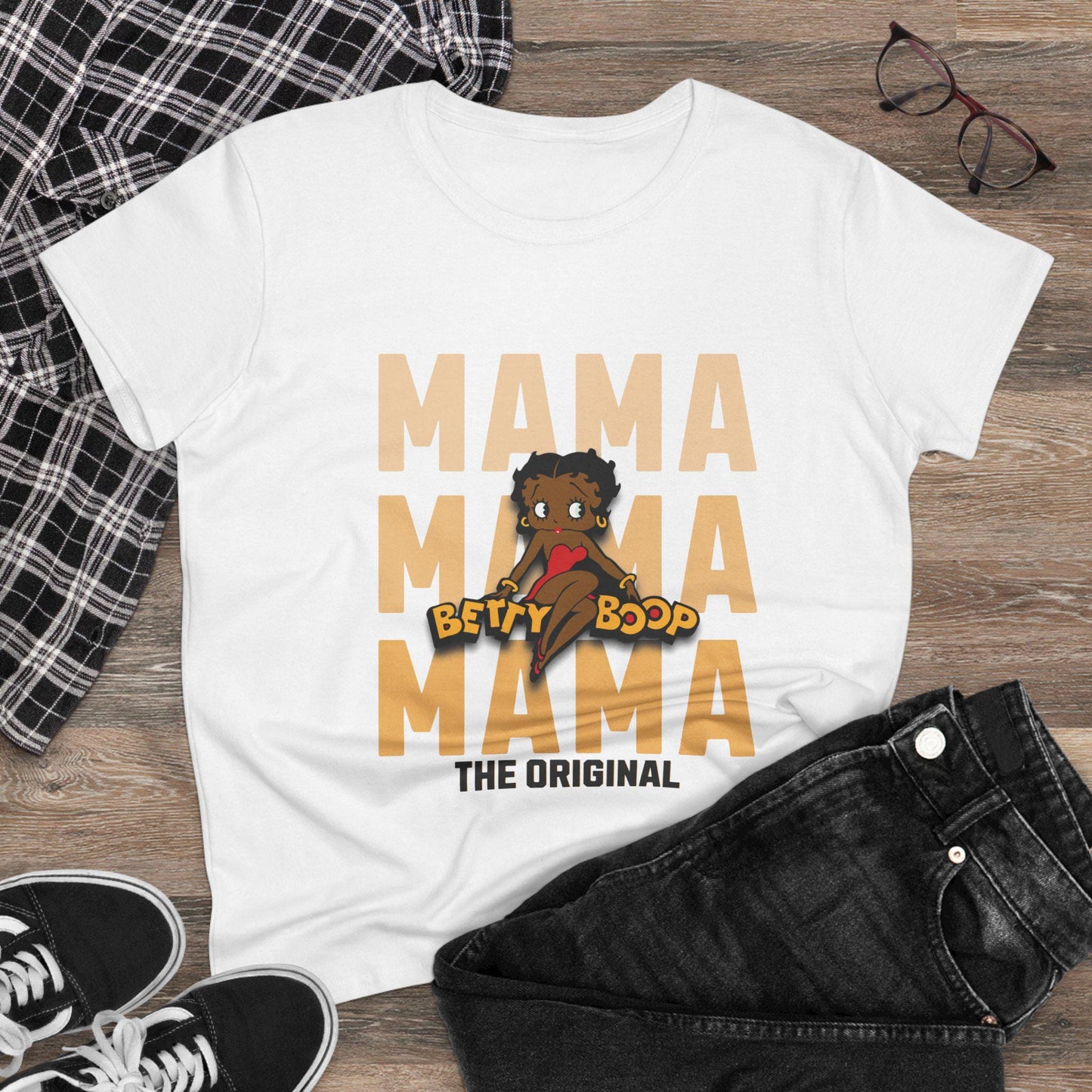 Graphic Tee, Mama Betty Boop Shirt, Fun Gift for Moms, Casual Wear, Mother's Day, Birthdays, Vintage Style Tee, Women's cut Top