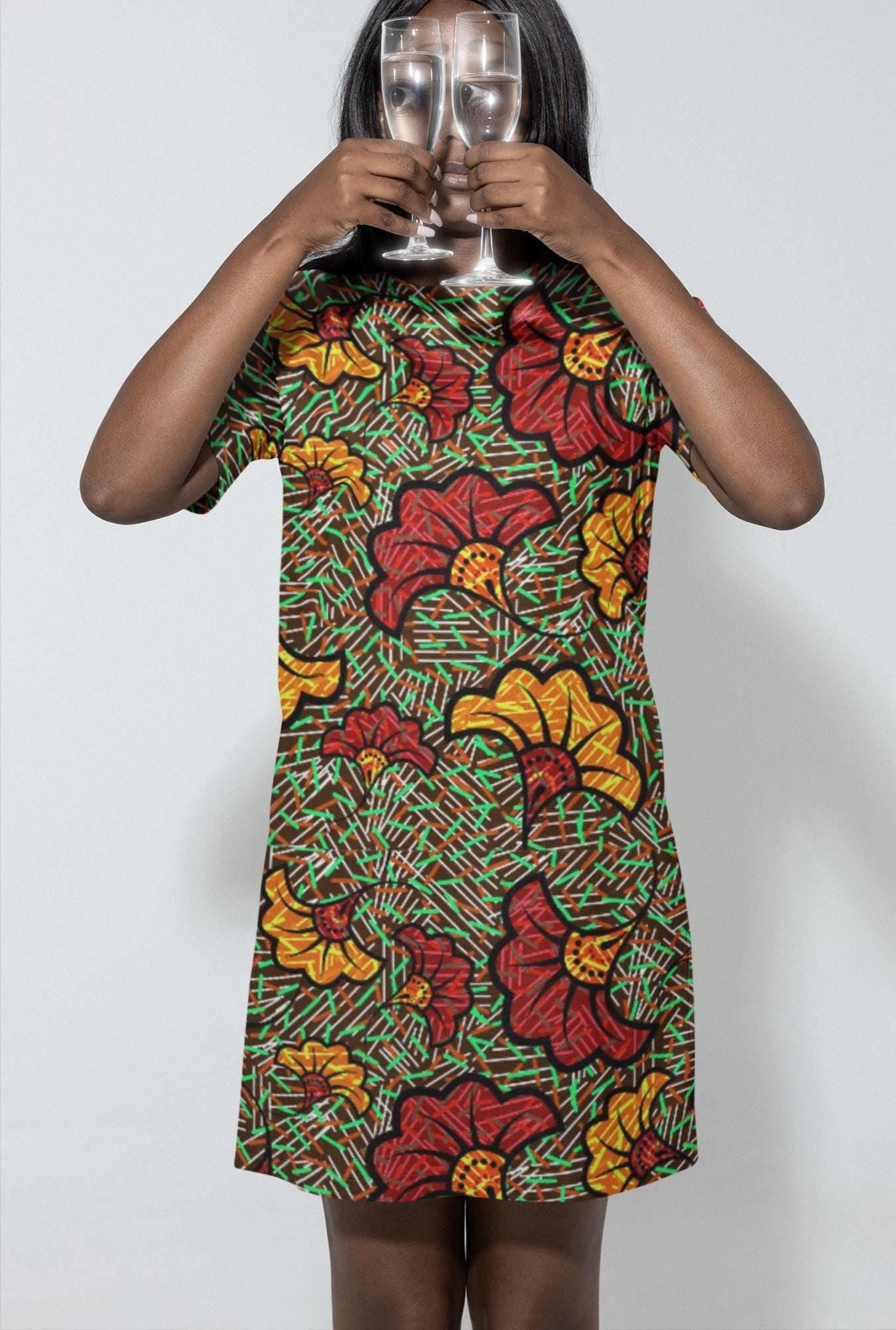 Vibrant Floral T-Shirt Dress, Casual Summer Dress, Bohemian Style Dress, Beach Cover-Up, Festival Outfit, Gift for Her