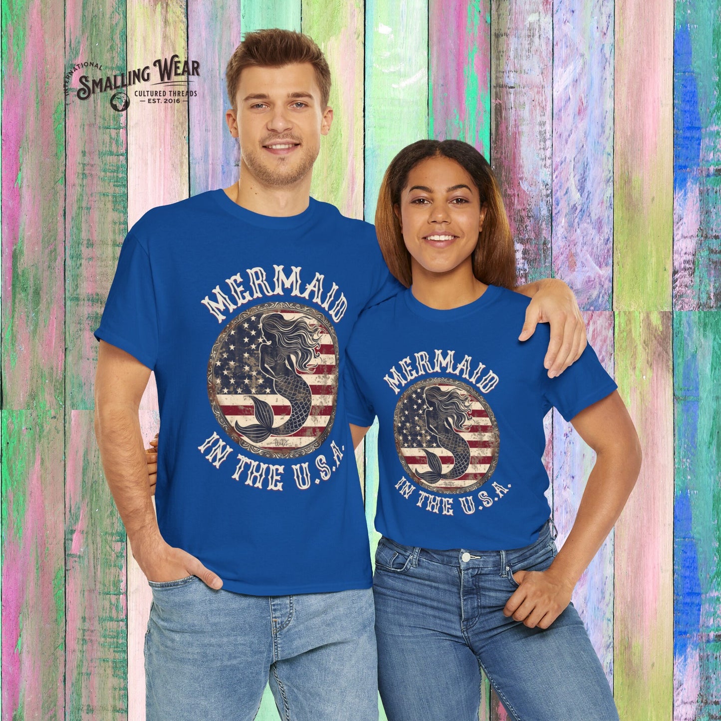 Mermaidcore 4th of July Shirt, Made in America Mermaid T-shirt, Coconut Girl Vibes Ocean Wear, USA