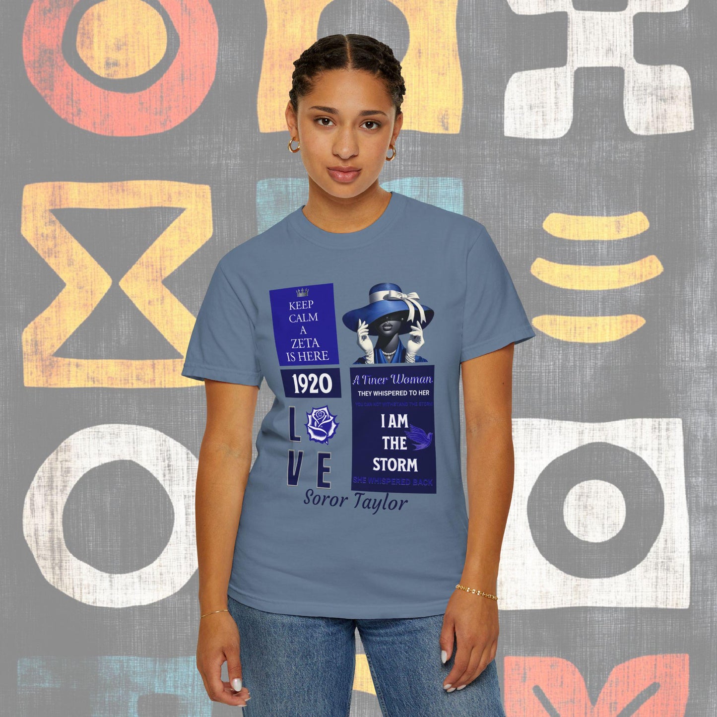 Sorority Gift  T-shirt, Personalize Zeta Pearls Dove White Rose Tee, Greek Life Shirt, Custom Colors, College Sisterhood Present