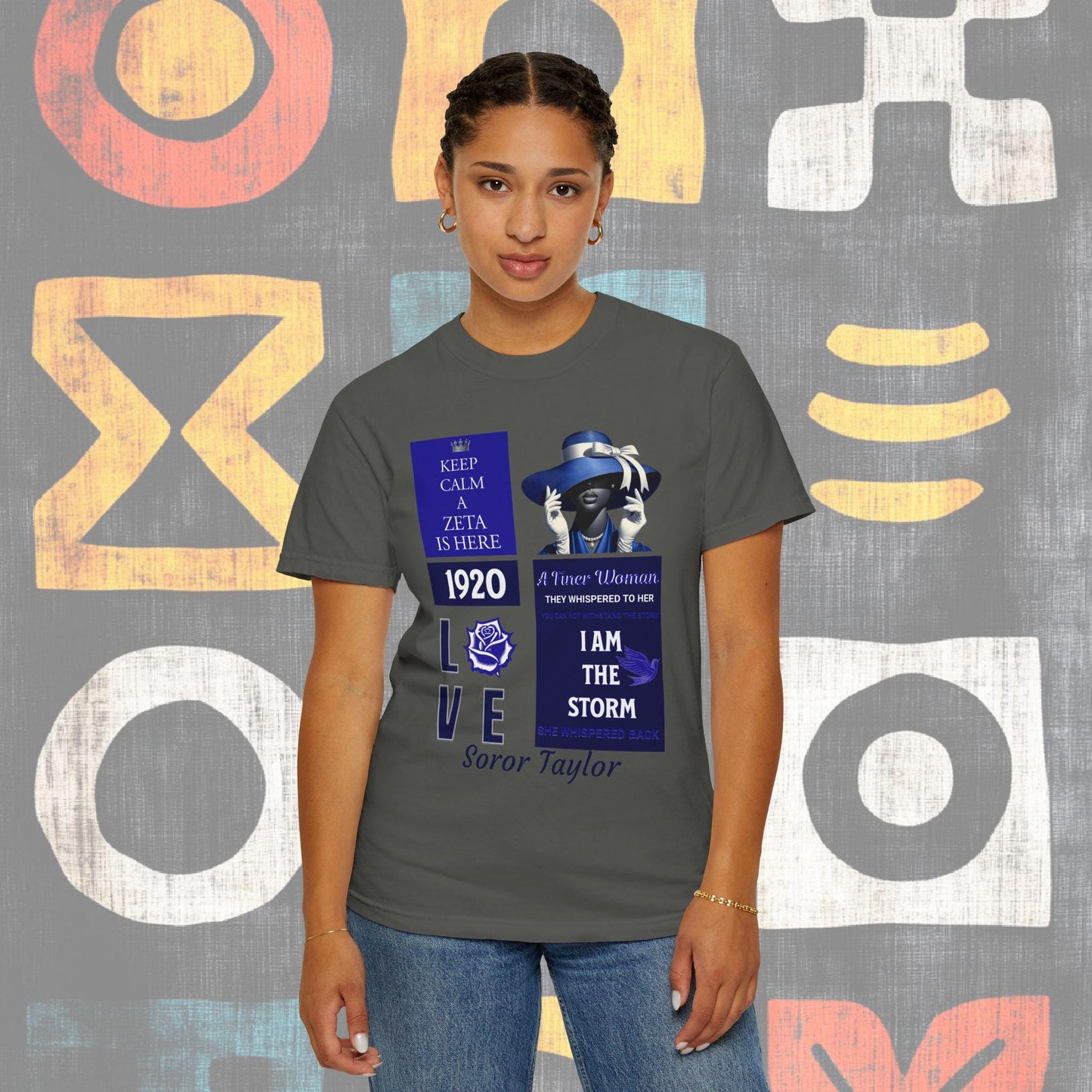 Sorority Gift  T-shirt, Personalize Zeta Pearls Dove White Rose Tee, Greek Life Shirt, Custom Colors, College Sisterhood Present