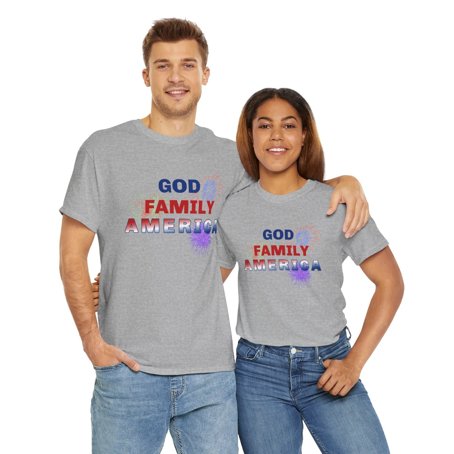 God Family America  Shirt, Patriotic Christian Shirt, Independence Day Gift, USA Shirt, Red White and Blue Shirt, God Bless America