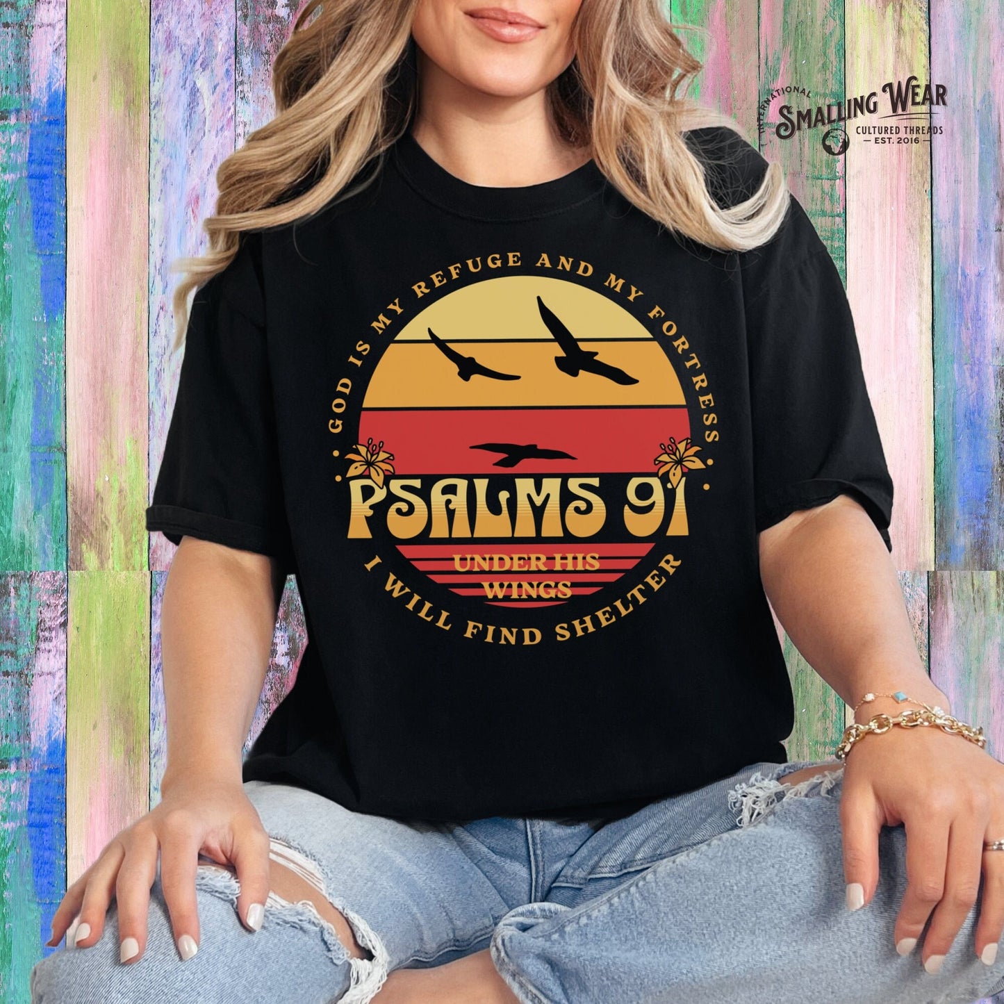 Psalms 91 Christian Tee, Blessed T-Shirt, Jesus Christ Tee, Religious Gift, Hymn Shirt