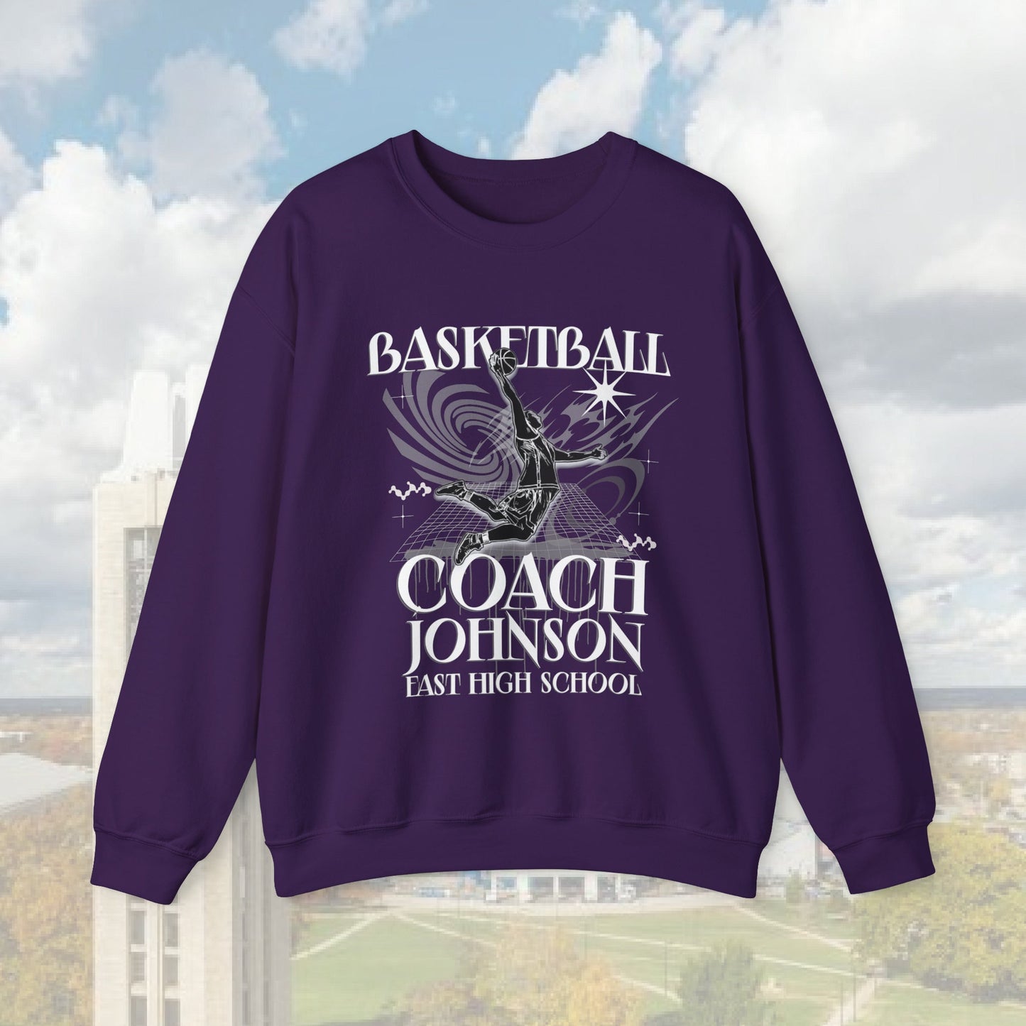 Basketball Gift, Custom  Senior Night gift, basketball  Fan Gift Unisex Heavy Blend™ Crewneck Sweatshirt