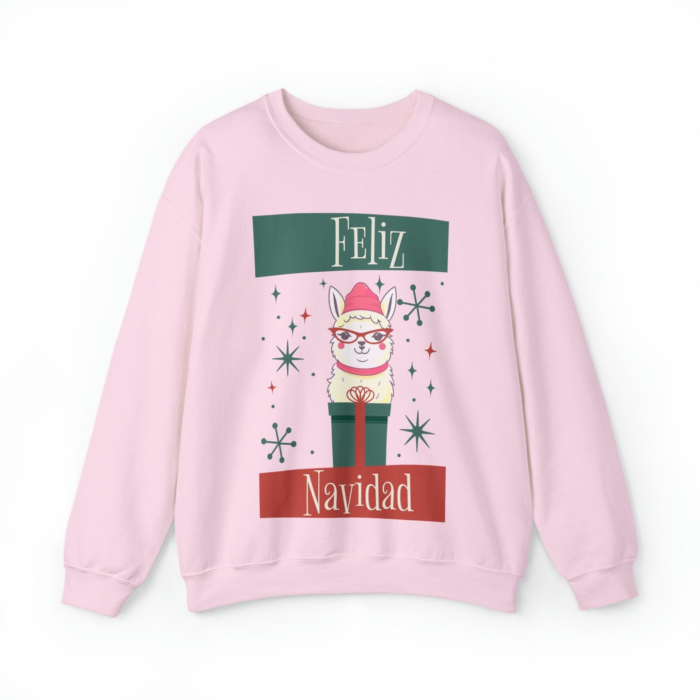Feliz Navidad Llama Sweatshirt, Festive Christmas Jumper, Holiday Sweater, Santa Llama Shirt
