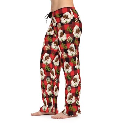 Black Santa Women's Pajama Pant - Festive fun Loungewear for Christmas, great gift for her