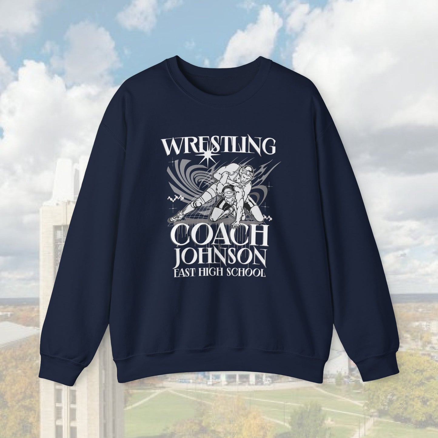 Personalized Wrestling Coach Gift, Custom  Senior Night gift, Wrestling Fan GiftUnisex Heavy Blend™ Crewneck Sweatshirt