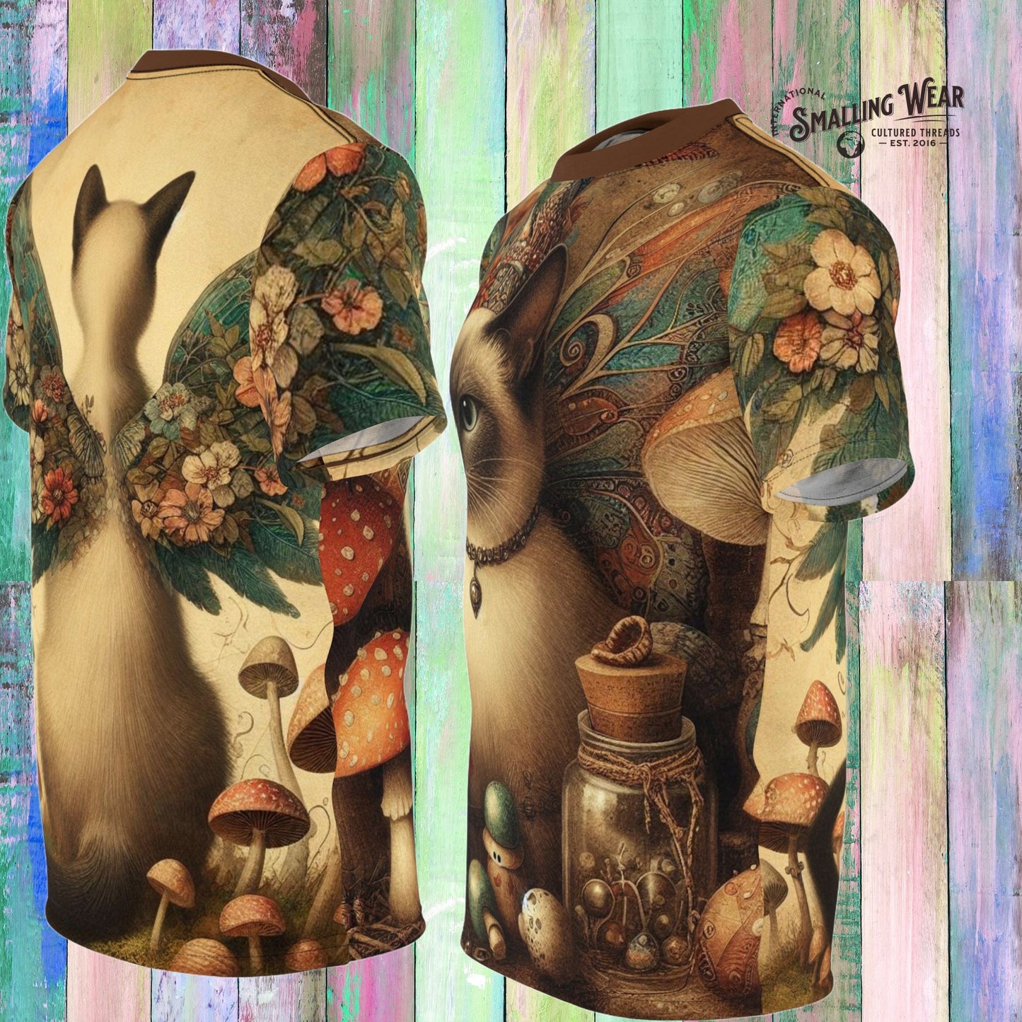Siamese Cat Fairy Grunge T-shirt, All Over Print Tee, Cat Lover Gift, Mystical Top