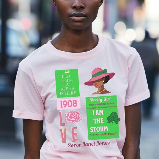 Inspirational Sorority Tee, Unisex Heavy Cotton T-Shirt, Keep Calm, Storm 1908 Gift for Sorors, Casual Wear