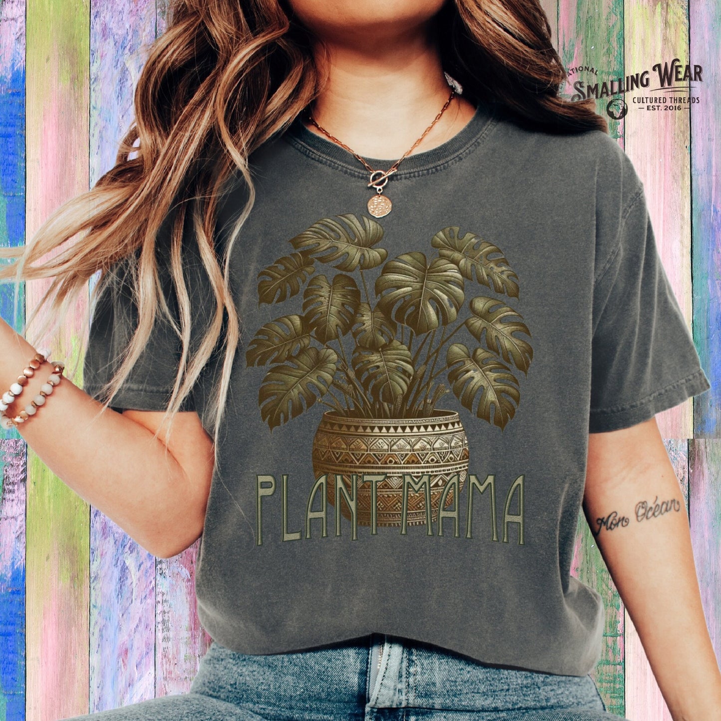Monstera Albo Gardener T-shirt, PLANT MAMA Tee, House Plant Gift, Nature Shirt