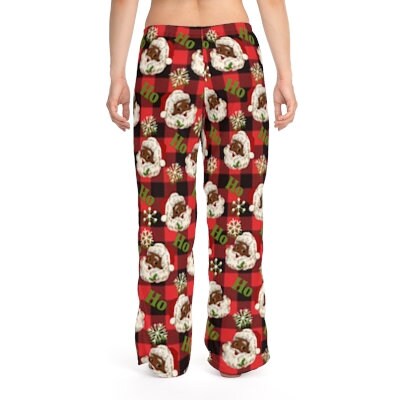 Black Santa Women's Pajama Pant - Festive fun Loungewear for Christmas, great gift for her